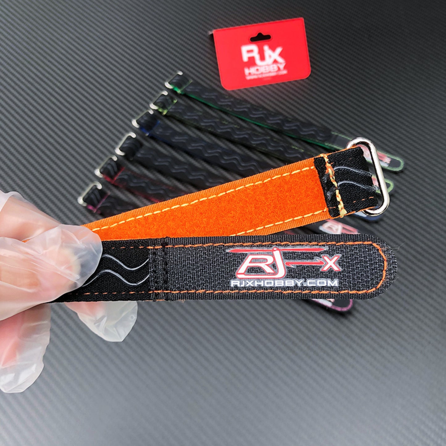 2pcs Kevlar Stitched Non-Slip Silicone Battery Straps(Width: 20mm Length: 180-400mm)