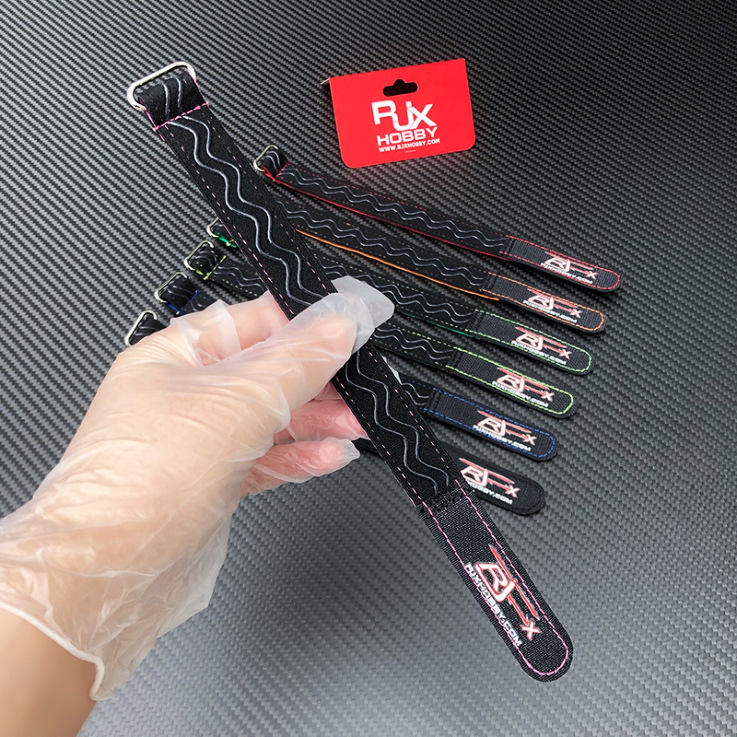2pcs Kevlar Stitched Non-Slip Silicone Battery Straps(Width: 20mm Length: 180-400mm)