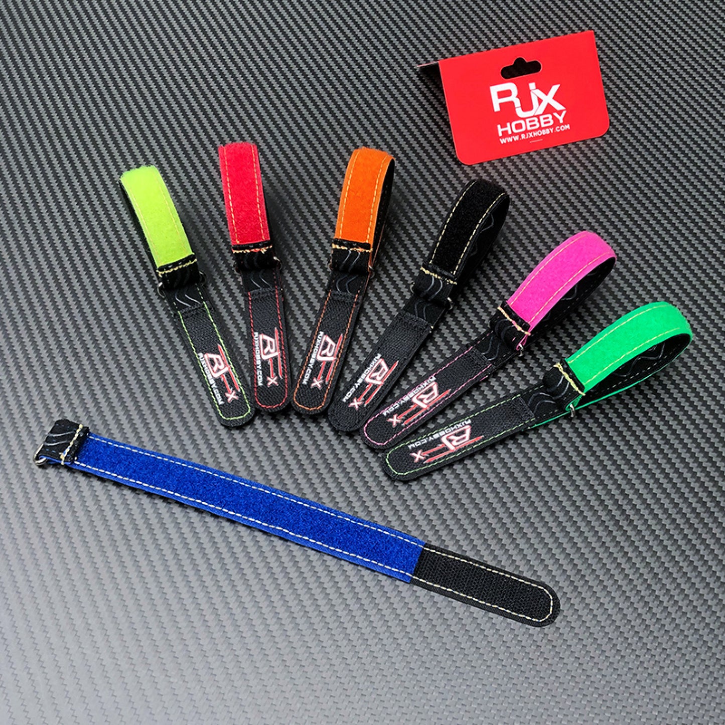 2pcs Kevlar Stitched Non-Slip Silicone Battery Straps(Width: 20mm Length: 180-400mm)